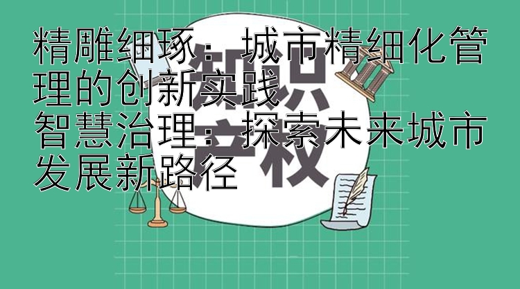 精雕细琢：城市精细化管理的创新实践  