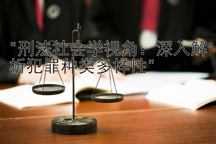 刑法社会学视角：深入解析犯罪种类多样性