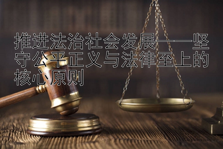 推进法治社会发展——坚守公平正义与法律至上的核心原则