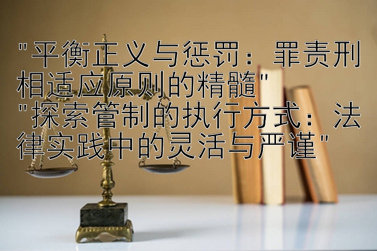 平衡正义与惩罚：罪责刑相适应原则的精髓
探索管制的执行方式：法律实践中的灵活与严谨