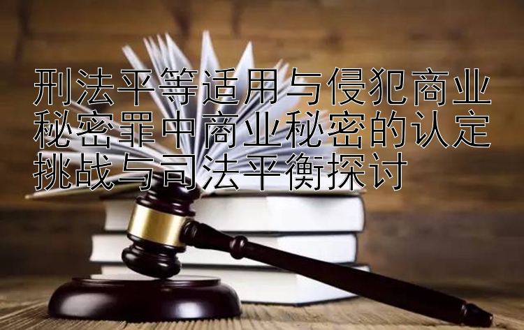 刑法平等适用与侵犯商业秘密罪中商业秘密的认定挑战与司法平衡探讨