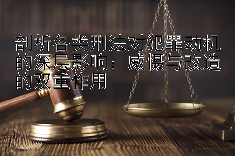 剖析各类刑法对犯罪动机的深层影响：威慑与改造的双重作用