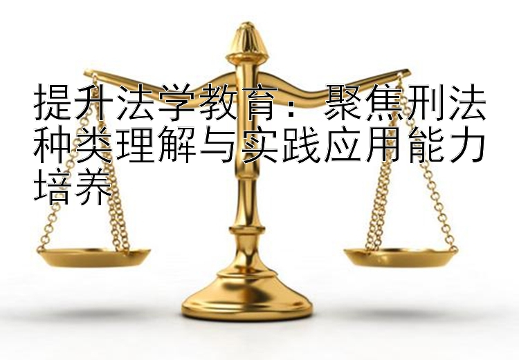 提升法学教育：聚焦刑法种类理解与实践应用能力培养