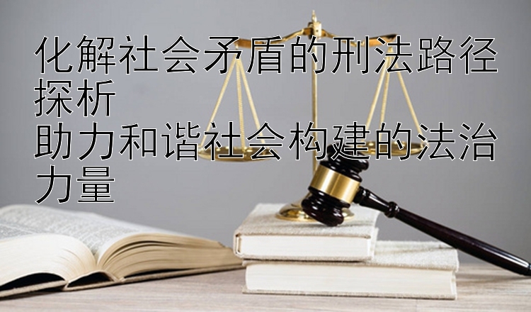 化解社会矛盾的刑法路径探析  
助力和谐社会构建的法治力量