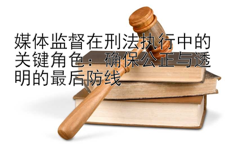 媒体监督在刑法执行中的关键角色：确保公正与透明的最后防线