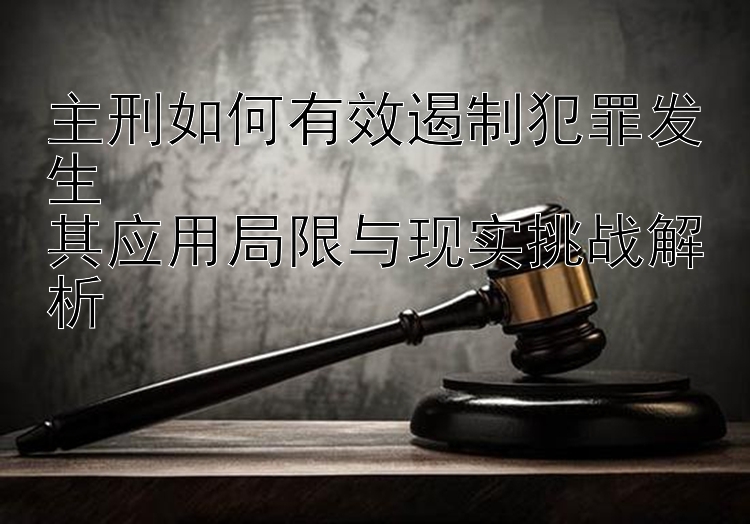 主刑如何有效遏制犯罪发生  
其应用局限与现实挑战解析